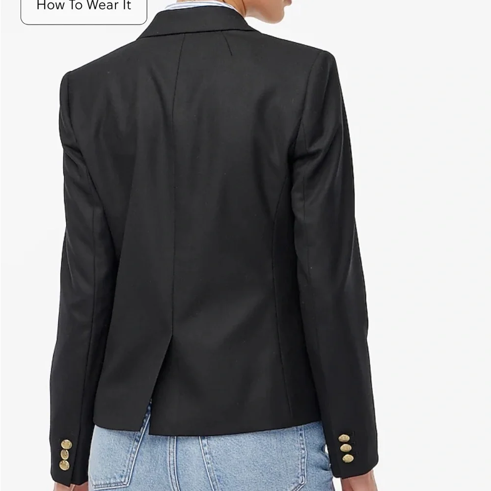 NEW J.Crew Factory Original schoolboy blazer Size 6 Black
